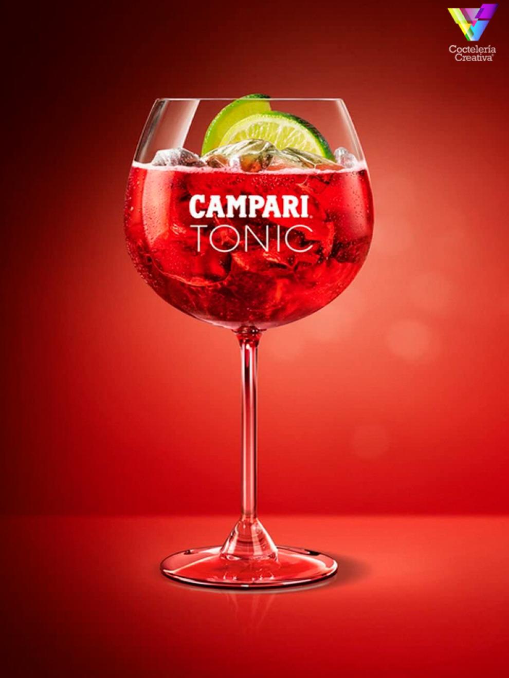 imagen copa balón con Campari Tonic