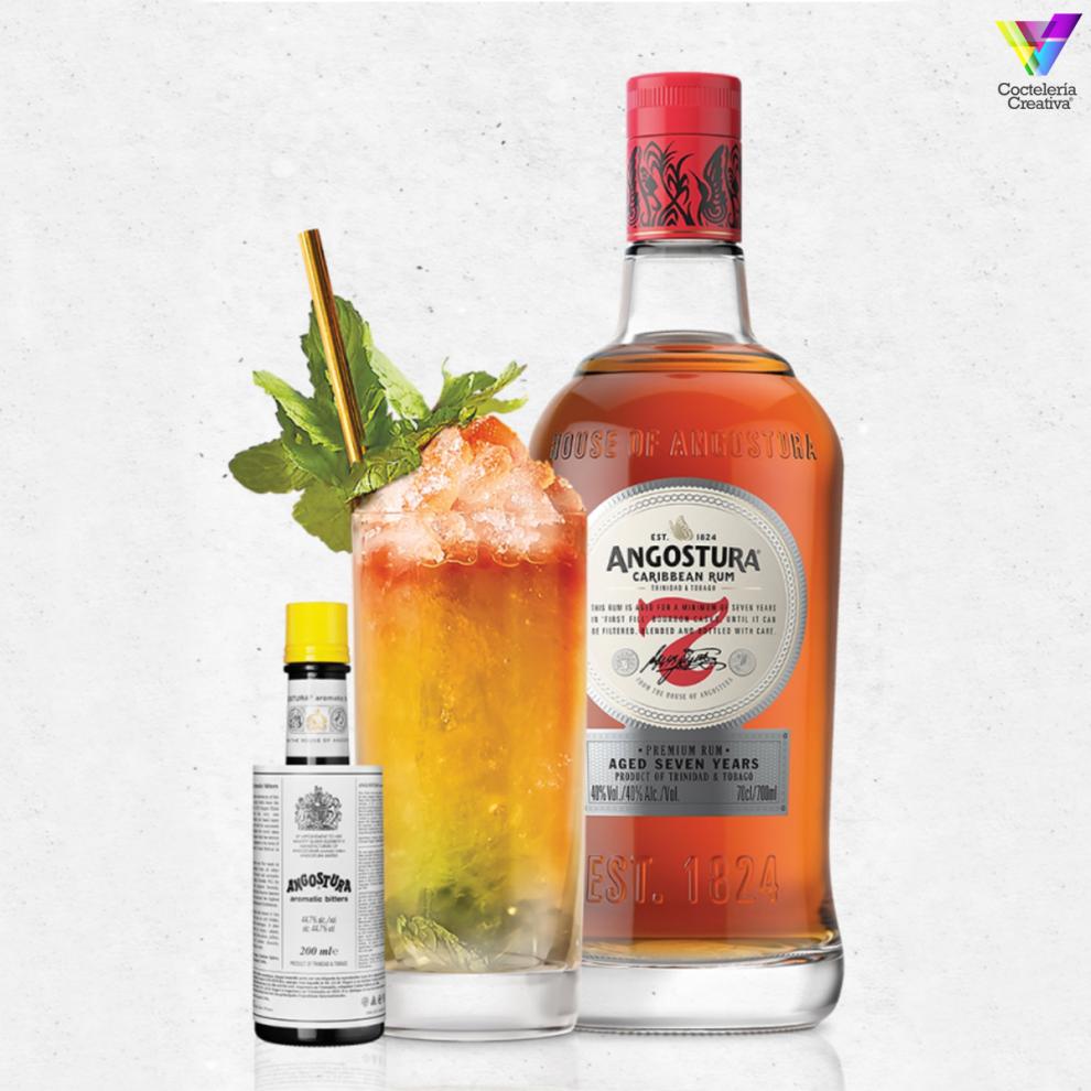 Vuelve la Angostura Global Cocktail Challenge imagen cóctel y botella de ron Angostura 7