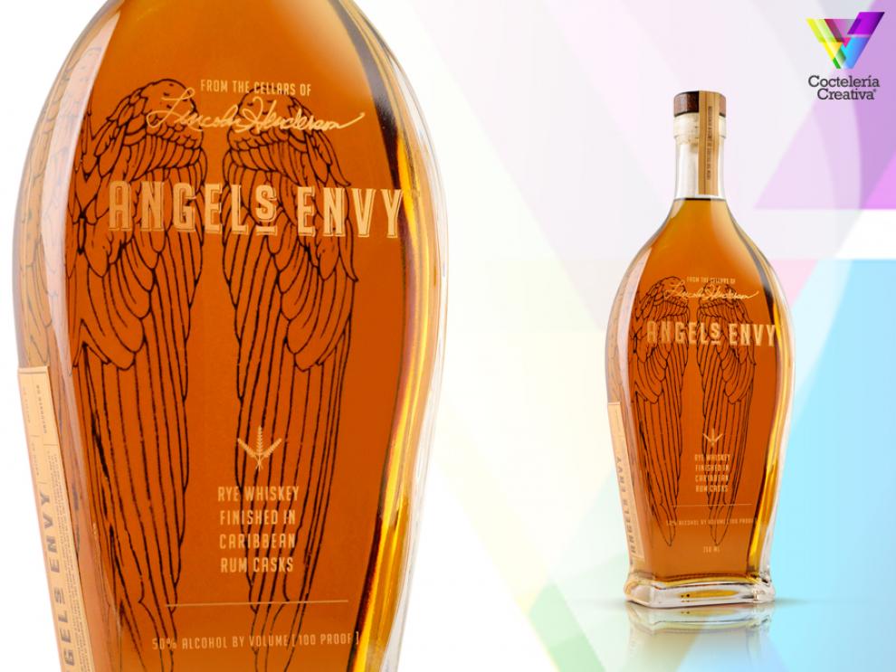 angels envy rye whisky finished caribbean rum casks imagen de la botella de angels envy rye whisky