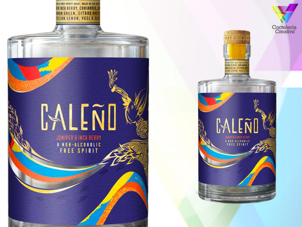 caleño desdilado sin alcohol imagen de la botella de destilado sin alcohol caleño drinks con detalle de la etiqueta