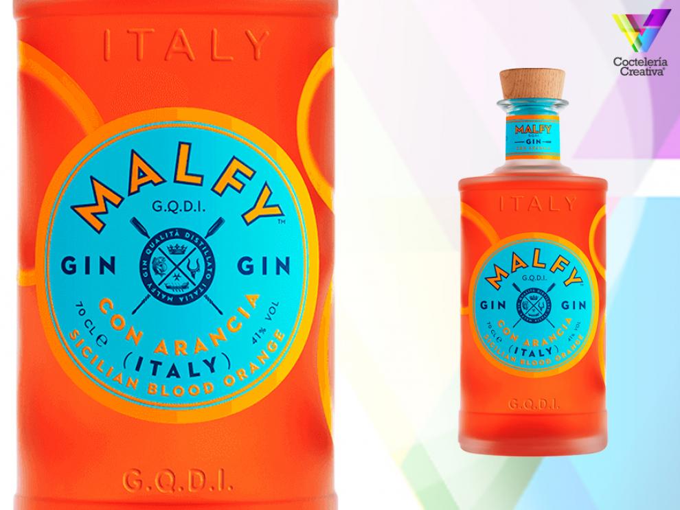 malfy gin con arancia imagen de botella malfy gin con arancia y detalle de la etiqueta